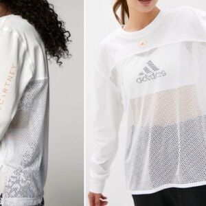 Adidas x by Stella McCartney Mesh Top - size M - white - long sleeves
